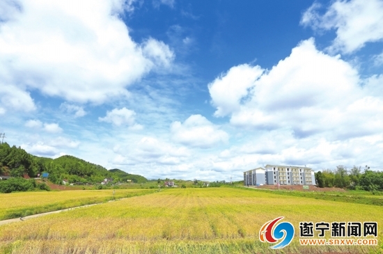 蓝天白云乡村美